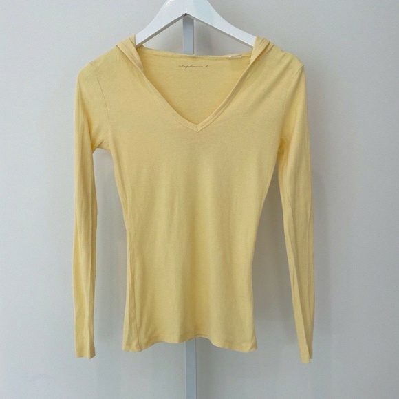 STEPHANIE B YELLOW LONG SLEEVE HOODIE SMALL NWOTS! - Picture 2 of 15